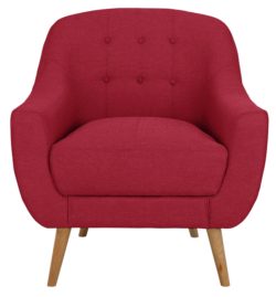 Hygena - Lexie Retro - Fabric Chair - Poppy Red